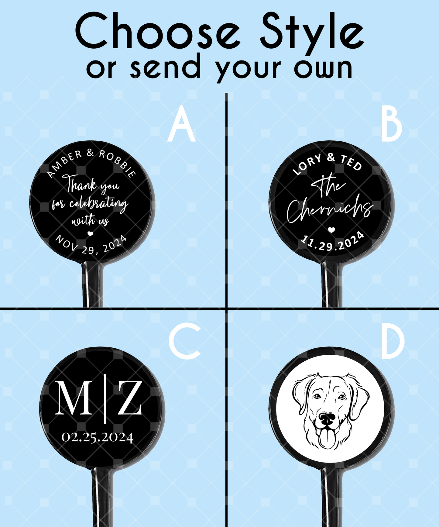 Custom Stickers for Cocktail Drink Stirrers