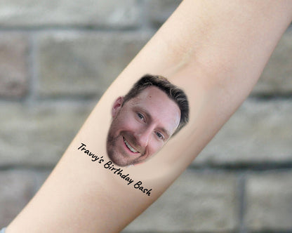 Any Size | Custom Temporary Face Tattoos for Bride / Groom, Bachelorette Party, Boyfriend, Girlfriend Face