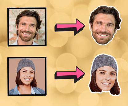 Any Size | Custom Temporary Face Tattoos for Bride / Groom, Bachelorette Party, Boyfriend, Girlfriend Face