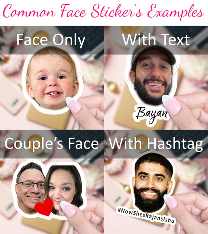 Any Size Personalized Custom Face Stickers or Temporary Tattoos | Personalized Baby, Kid, Boyfriend, Girlfriend, Face Stickers or Tattoos