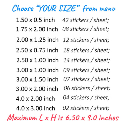 Any Size | Custom Rectangle Sticker | Personalized Rectangle Labels with Business Logo / Text For Packages, Envelopes | Long Stickers