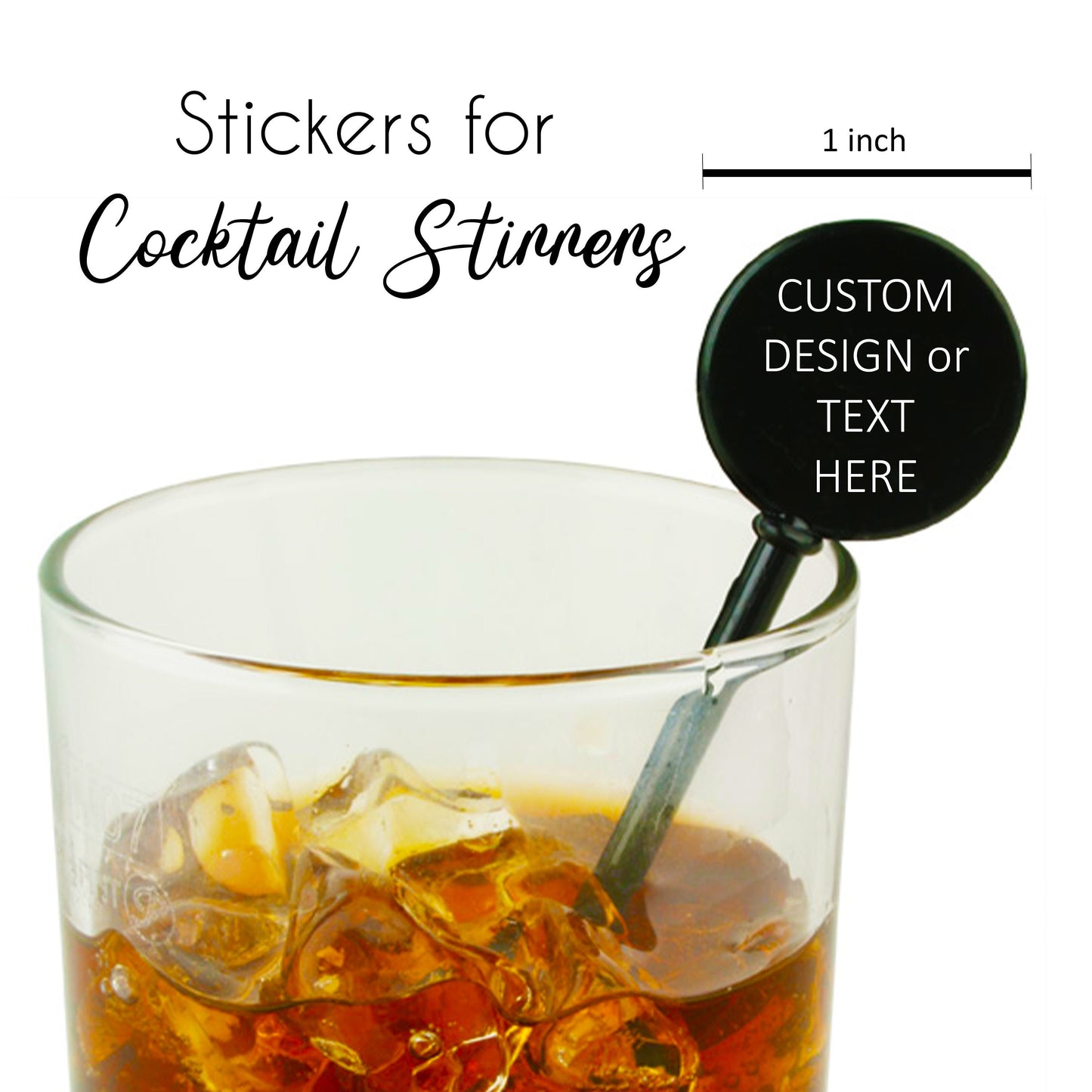Custom Stir Stick Stickers for Cocktail Drink Stirrers | Personalized Drink stirrers Labels